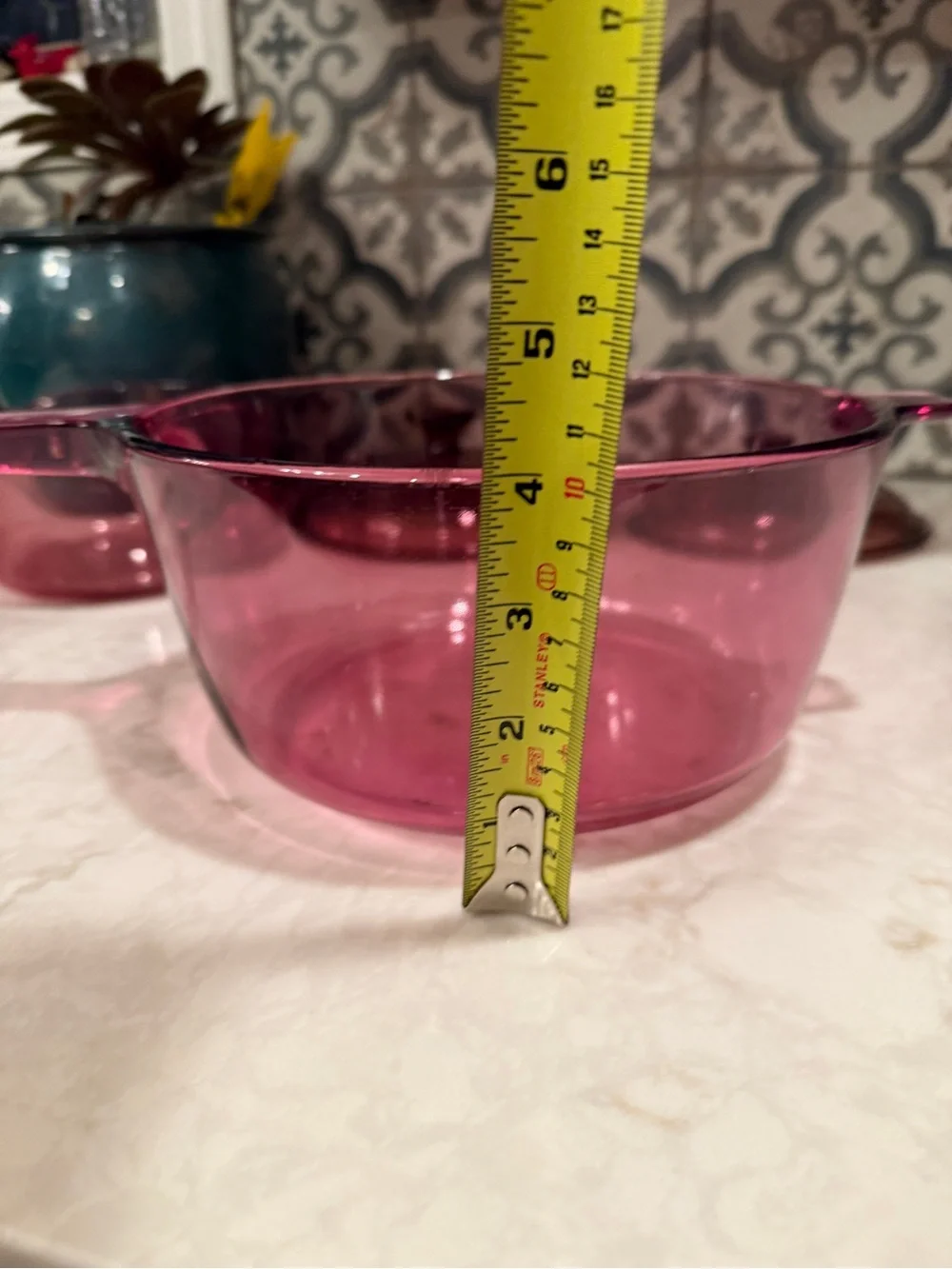RARE! Vintage Visions Cranberry Saucepans with Lids- Set of 2